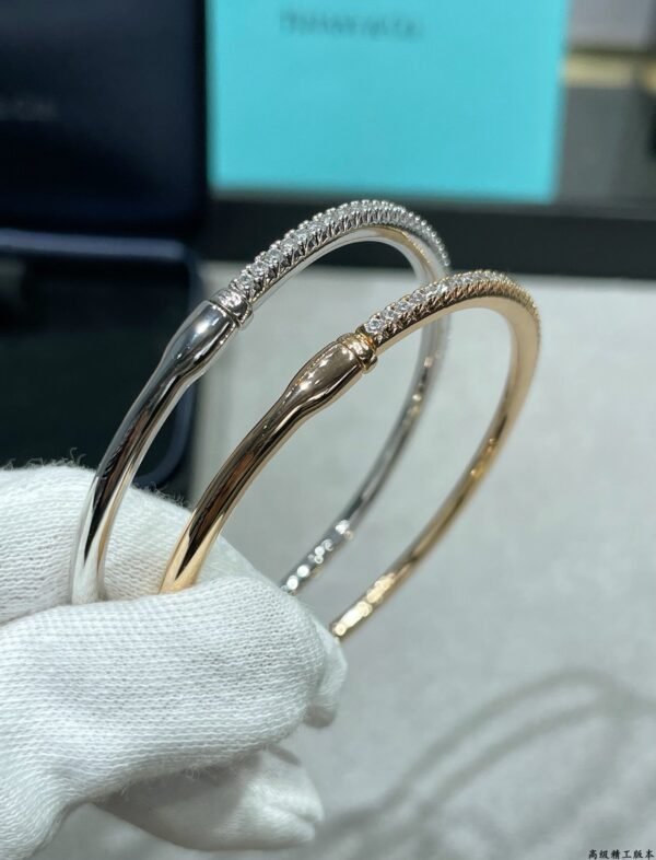 Tiffany Segmented Diamond Bangle, High-End Version 1:1 Quality