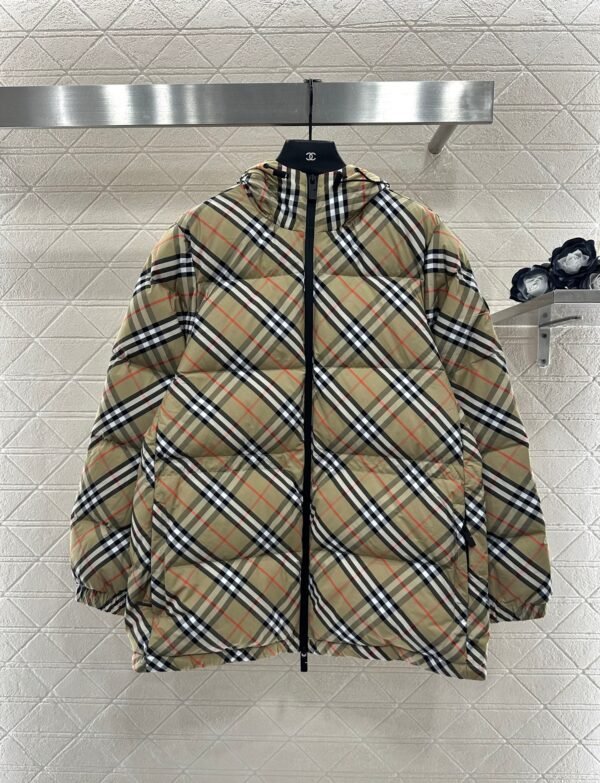 Burberry Winter New Style Hooded Plaid Mid-Length Down Jacket