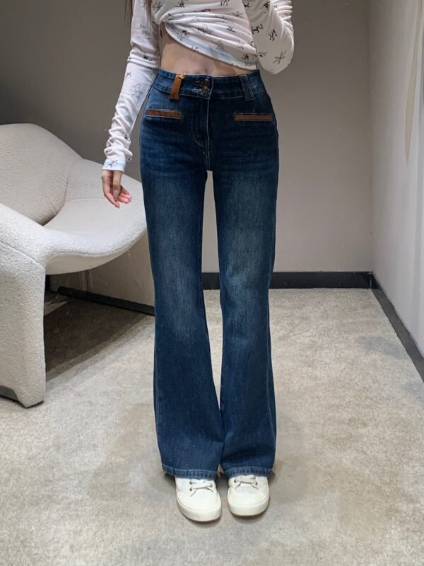 Loro Piana Fall/Winter New Arrival: Two-Button Double-Pocket Stretch Flared Jeans – Premium Quality