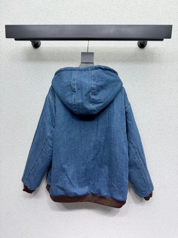 Miu Miu plaid reversible denim jacket with shearling lining – a winter essential.