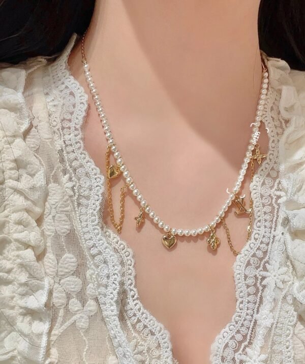 Louis Vuitton Alphabet Pearl Necklace