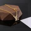 LV golden letter necklace