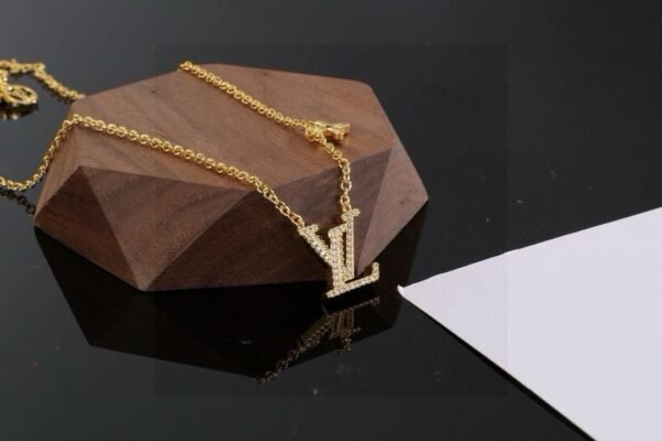 LV golden letter necklace
