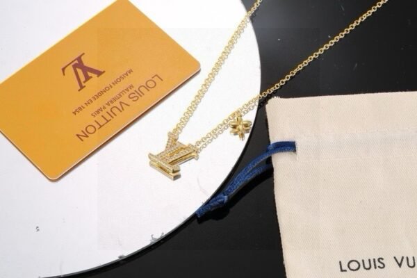LV golden letter necklace