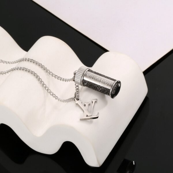 lv letter perfume bottle necklace