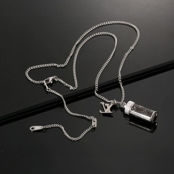 lv letter perfume bottle necklace