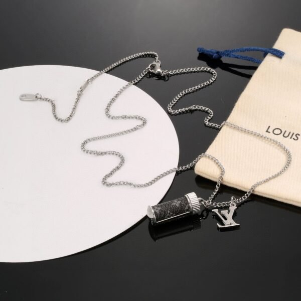 lv letter perfume bottle necklace