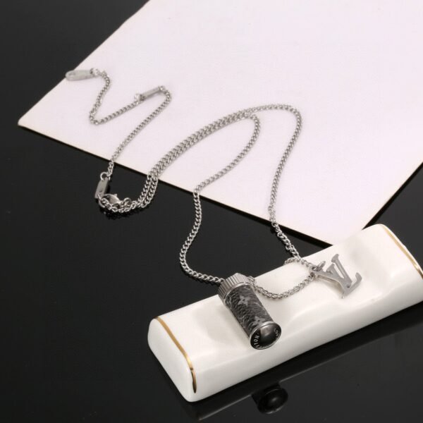 lv letter perfume bottle necklace