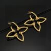 LV four-leaf clover hollowed-out twisted earrings