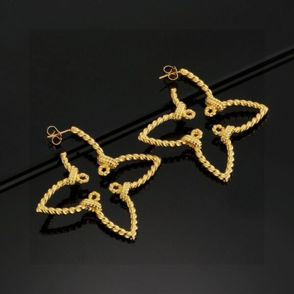 LV four-leaf clover hollowed-out twisted earrings