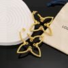 LV four-leaf clover hollowed-out twisted earrings
