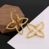 LV four-leaf clover hollowed-out twisted earrings