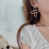 LV four-leaf clover hollowed-out twisted earrings