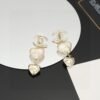 Chanel light gold heart heart earrings