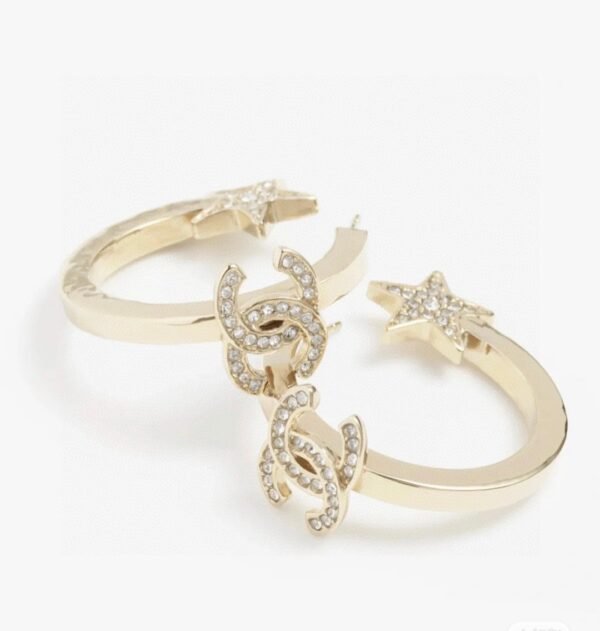 Chanel light gold earrings