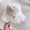 jacquemus raw edge drawstring bucket hat