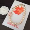 ch*nel pink cc pearl necklace