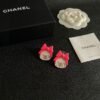Chanel bow double C stud earrings