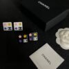Chanel square star double C stud earrings