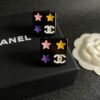 Chanel square star double C stud earrings