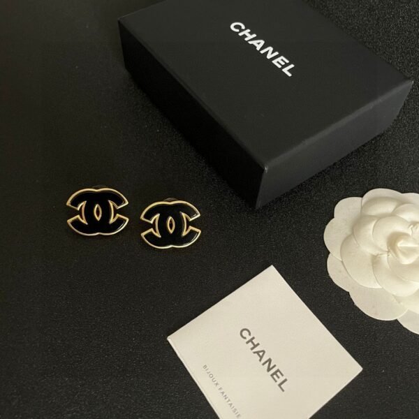 Chanel double C stud earrings