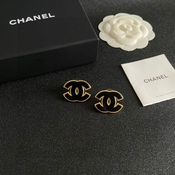 Chanel double C stud earrings