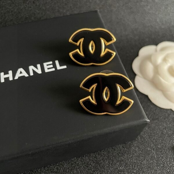 Chanel double C stud earrings