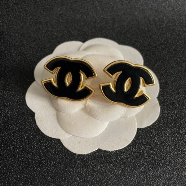 Chanel double C stud earrings