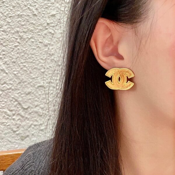 Chanel double C stud earrings