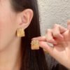 Saint Laurent classic letter stud earrings