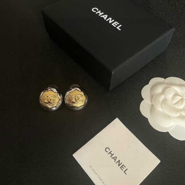 Chanel classic double C stud earrings