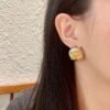 Chanel classic double C stud earrings