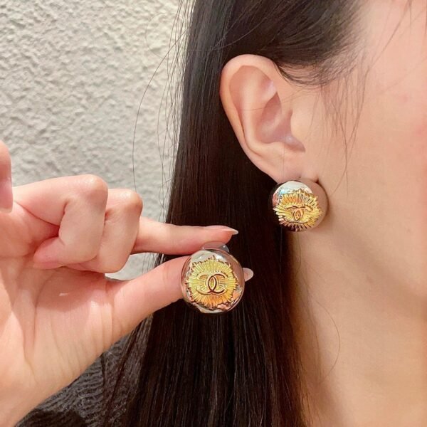 Chanel classic double C stud earrings