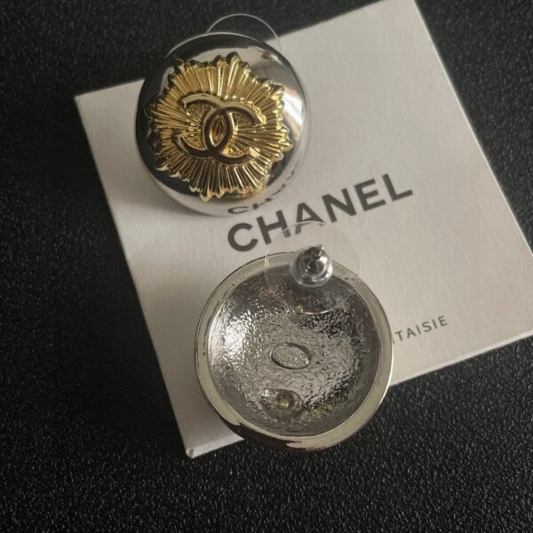 Chanel classic double C stud earrings
