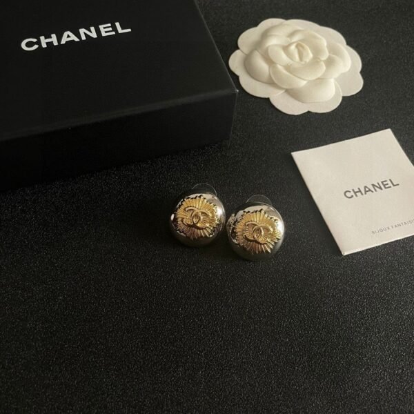 Chanel classic double C stud earrings