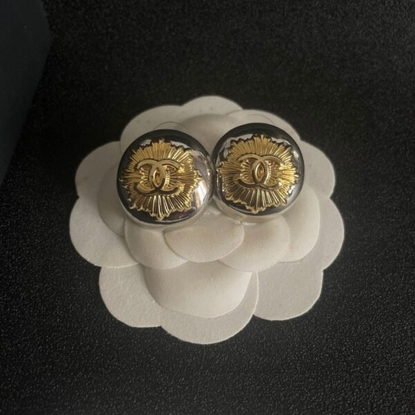 Chanel classic double C stud earrings