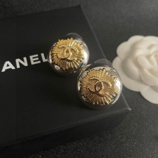 Chanel classic double C stud earrings