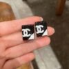 Chanel diamond-shaped double C stud earrings