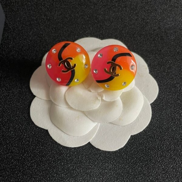 Chanel colorful double C stud earrings