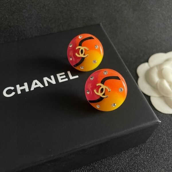 Chanel colorful double C stud earrings
