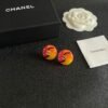 Chanel colorful double C stud earrings