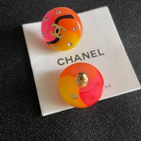 Chanel colorful double C stud earrings