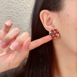 Chanel round double C stud earrings