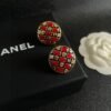 Chanel round double C stud earrings