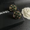 Chanel round double C stud earrings