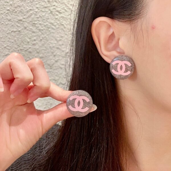 Chanel round double C stud earrings