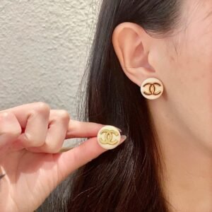 Chanel classic double c stud earrings