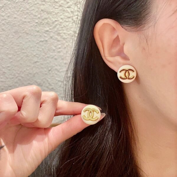 Chanel classic double c stud earrings