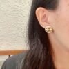 Chanel classic double c stud earrings