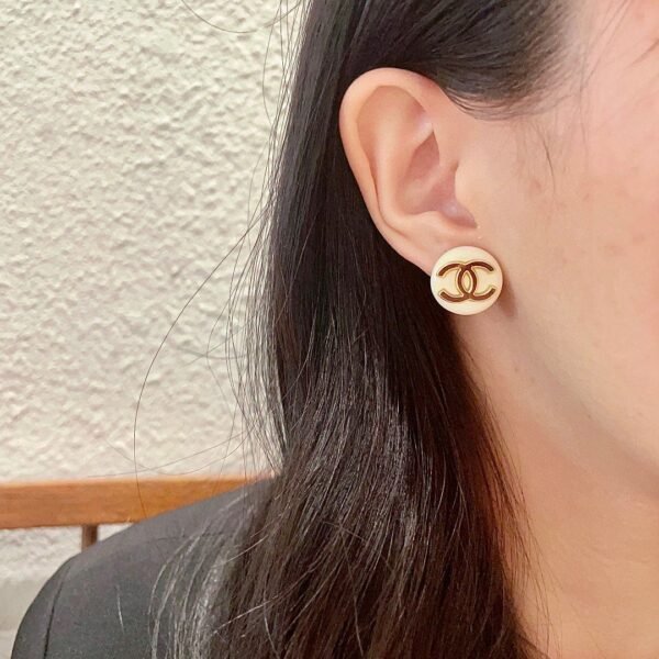Chanel classic double c stud earrings